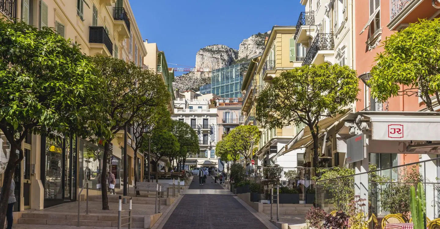 A street in La Condamine, a lively and family-friendly family neighbourhood in Monaco