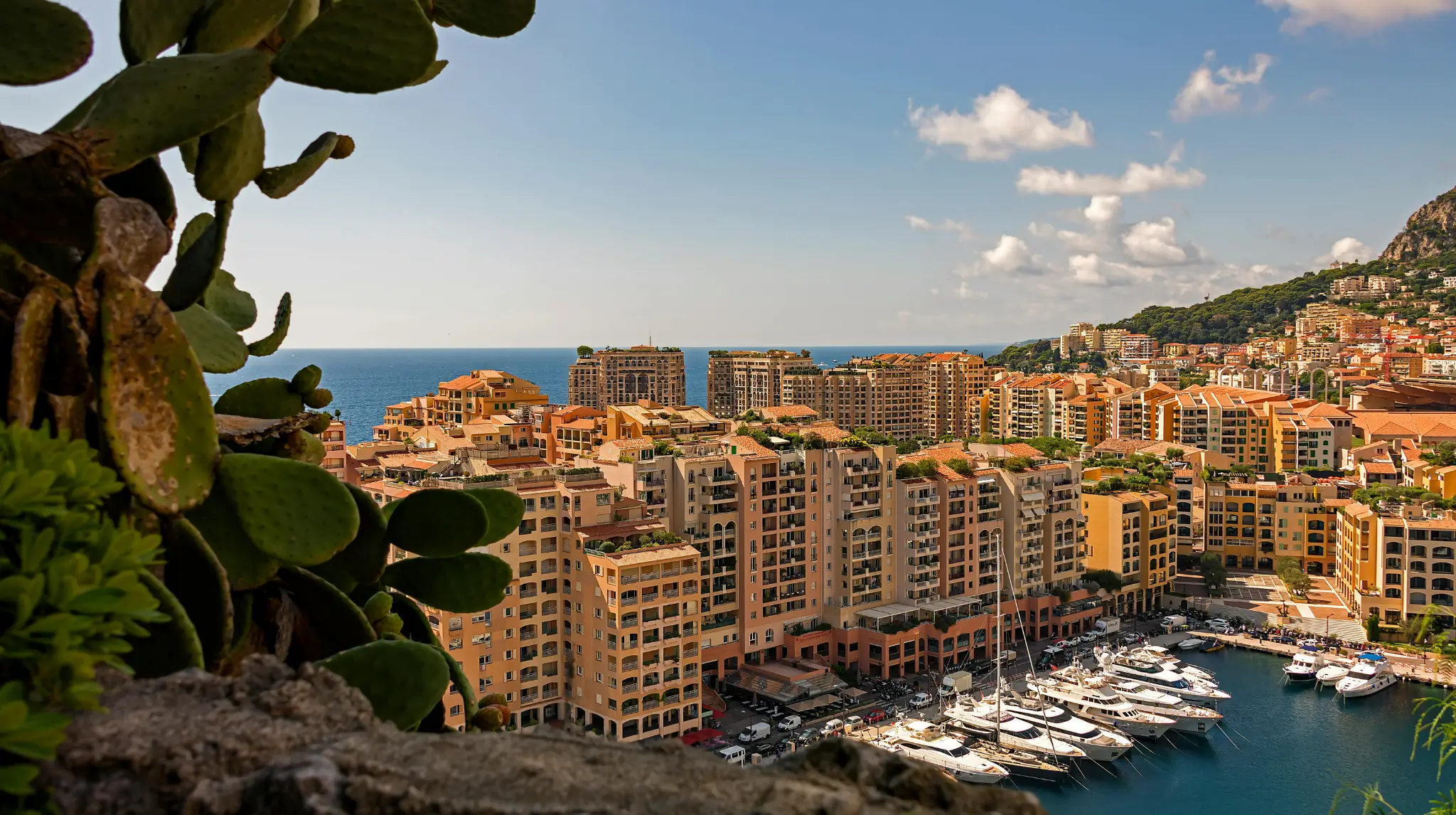 Buildings with luxury apartments for sale and for rent in Monaco's Fontvieille district
